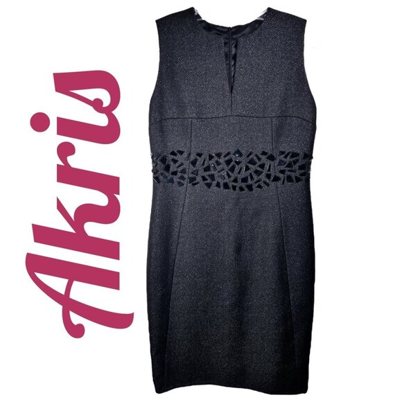 AKRIS BEAD EMBELLISHED ELEGANT SHEATH OCCASION PARTY DRESS, SIZE 8 - Picture 11 of 12